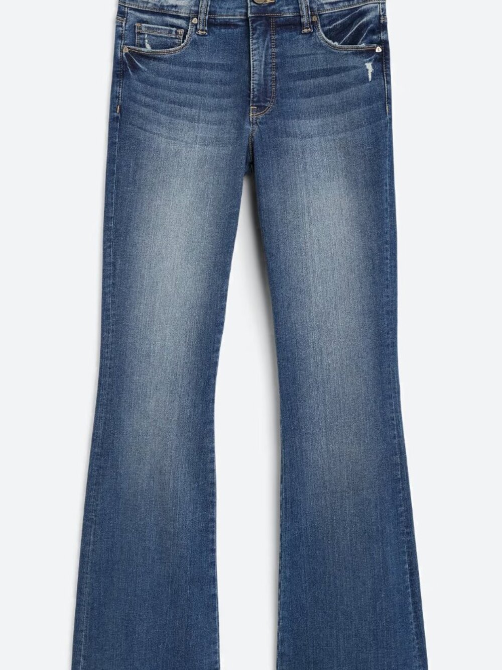 Kut From The Kloth High Rise Flare Jeans Mid Wash Stretch Size 10 33" Inseam - Picture 5 of 5